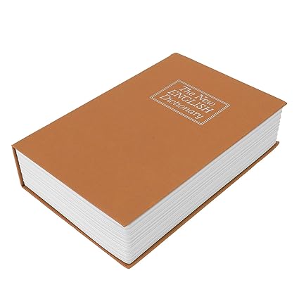 Diversion Book Safe,Dictionary Safe Accessories Diversion Accessories Diversion Safes Style Collection Box Stainless Steel Book Safe Combination Lock for Coins Card Documents (Brown)