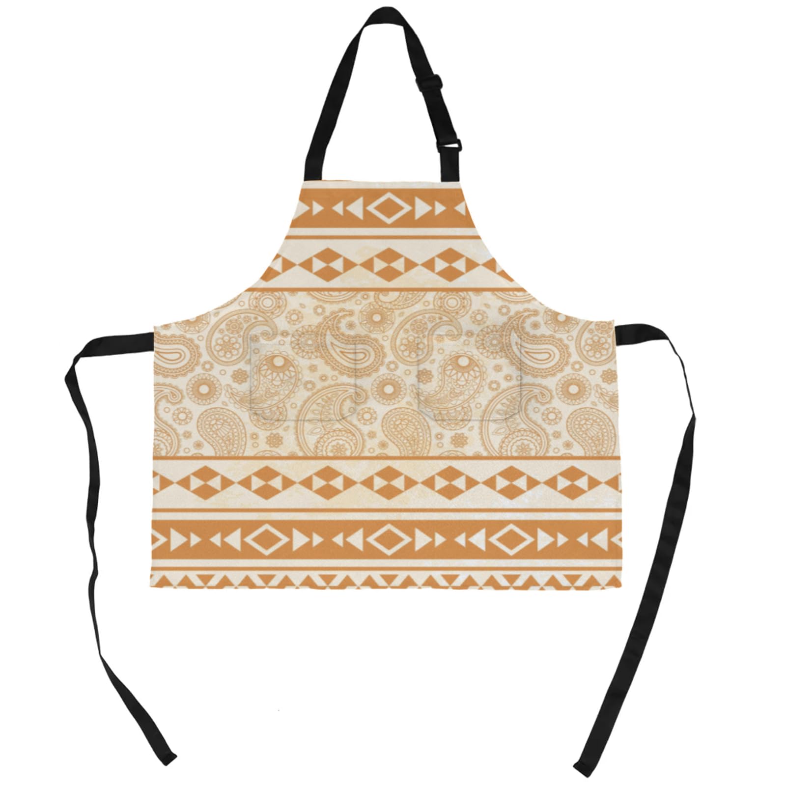 Aglebo Paisley Vintage Floral Chef Apron with Pockets Adjustable Shoulder Strap Waterproof Cooking Apron for Kitchen Baking Gardening Pottery Painting