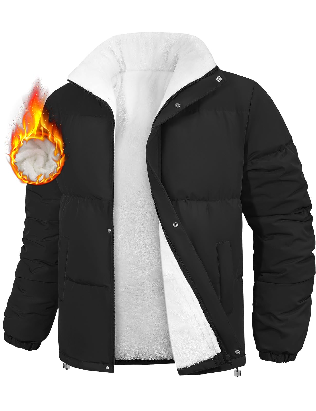 RITOSTA Giubbotto Invernale Uomo Casual Giacca in Pile da Lavoro Termica Jacket Piumino Cappotto Elegante Felpa Imbottita Giaccone Manica Lunga Sport e Tempo Libero con Cerniera