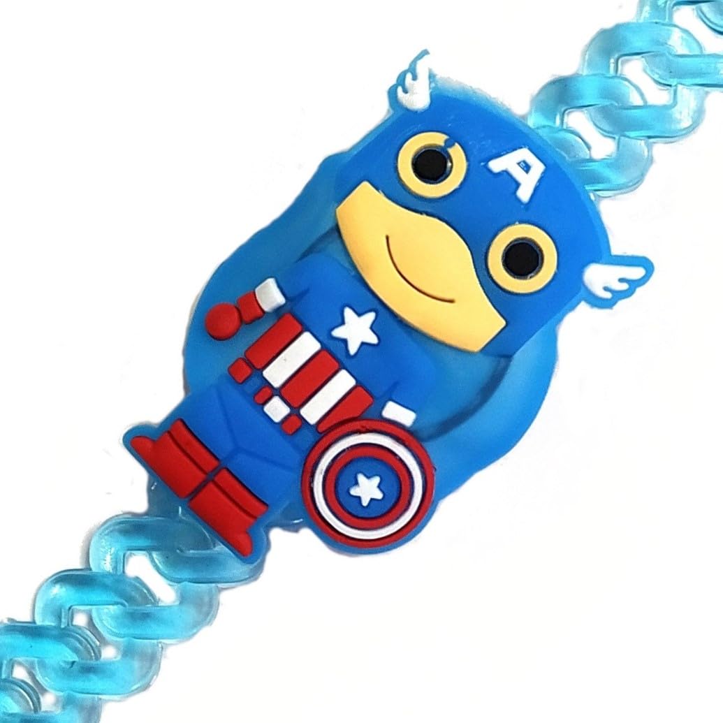 Cute Captain LED Light Kids Rakhi for Brother Bhaiya Raksha Bandhan with Tikka (B0CF964M68) Amazon Price History, Amazon Price Tracker