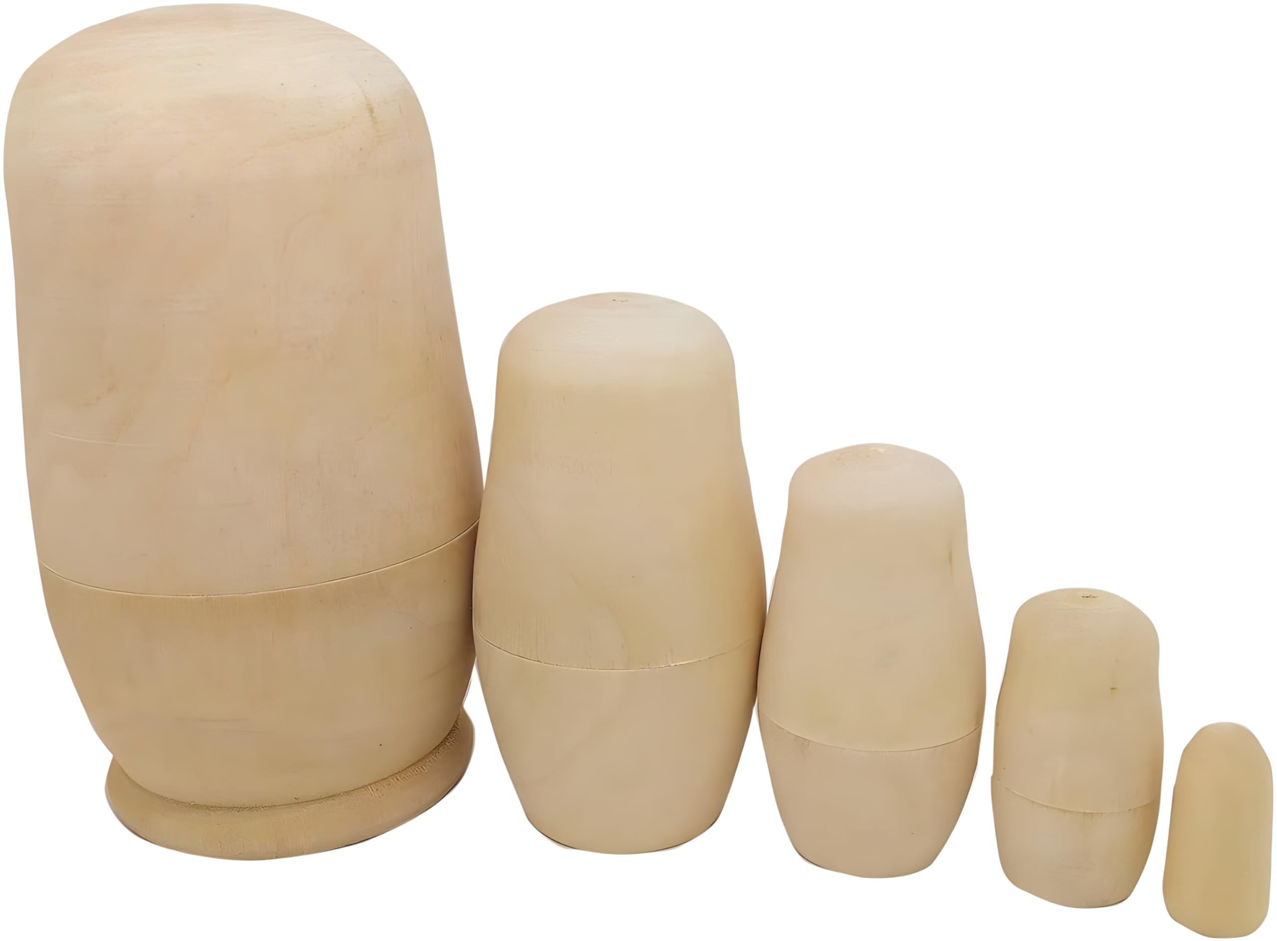 MAGIKON 5inch Set of 5pcs Unpainted Nesting Doll, Blank Doll, Make Your Own Doll