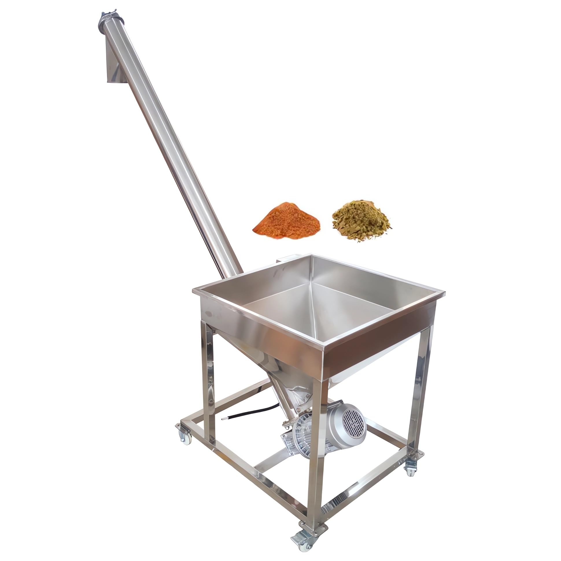 HayWHNKN Screw Conveyor Inclined Powder Spring Feeding Loading Machine Screw Feeder Industrial Screw Hopper Auger Conveyor Transfer Machine Screw Type Powder Spring Feeding Vibrating Hopper 220V