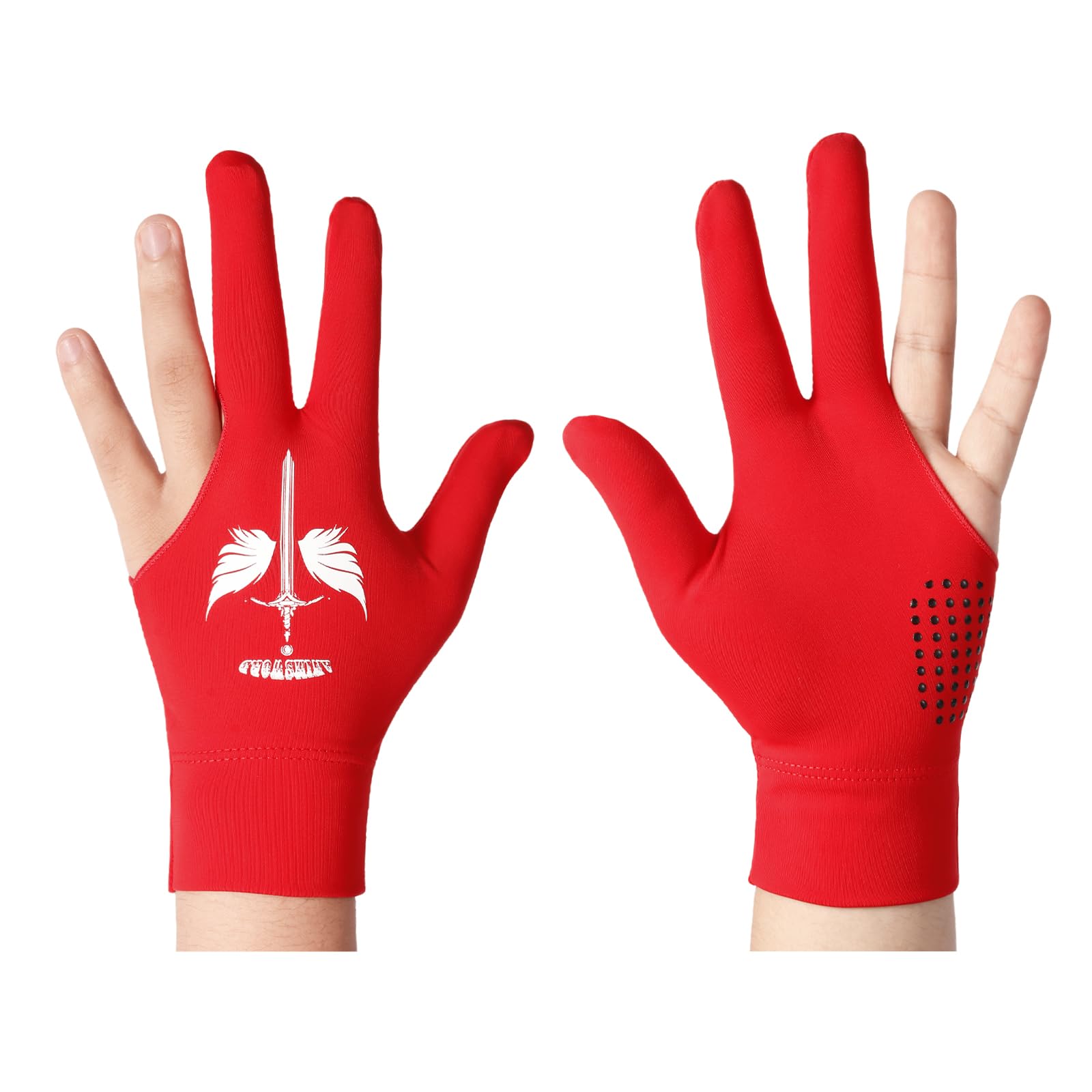 ANIMSWORD 2 Piece/Set Breathable and Comfortable Billiard Pool Gloves Fits on Left Hand for Snooker Cue Sport Glove.