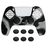 Vista 28 de eXtremeRate PlayVital Clear White 3D Studded Edition Anti-Slip Silicone Cover Skin for ps5 Controller, Soft Rubber Case for ps5 Wireless Controller