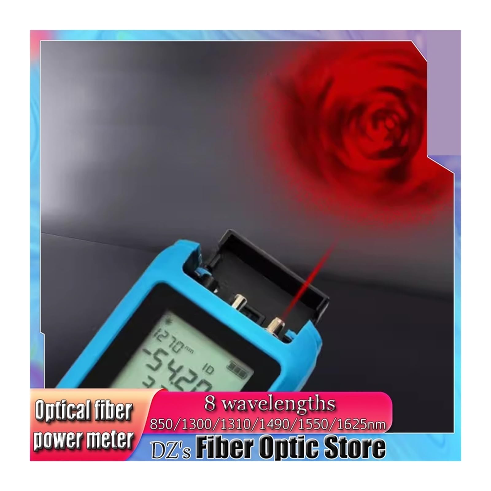 Testeur de Fibre Optique Mini Compteur De Puissance Fiber Optique Multifonction 4 en 1, 10MV, -50 ~ + 30dBm, Localisateur Visuel Défauts-70 À + 10dBm, Test Câble Réseau | A