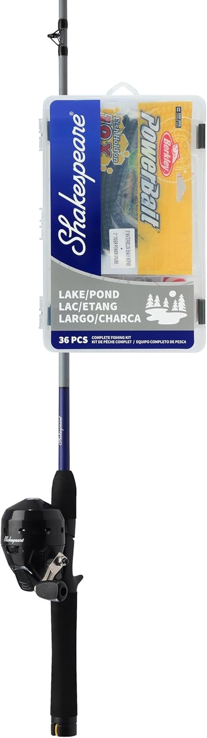 Shakespeare Catch More Fish スピンキャストリールと釣り竿コンボキット付き