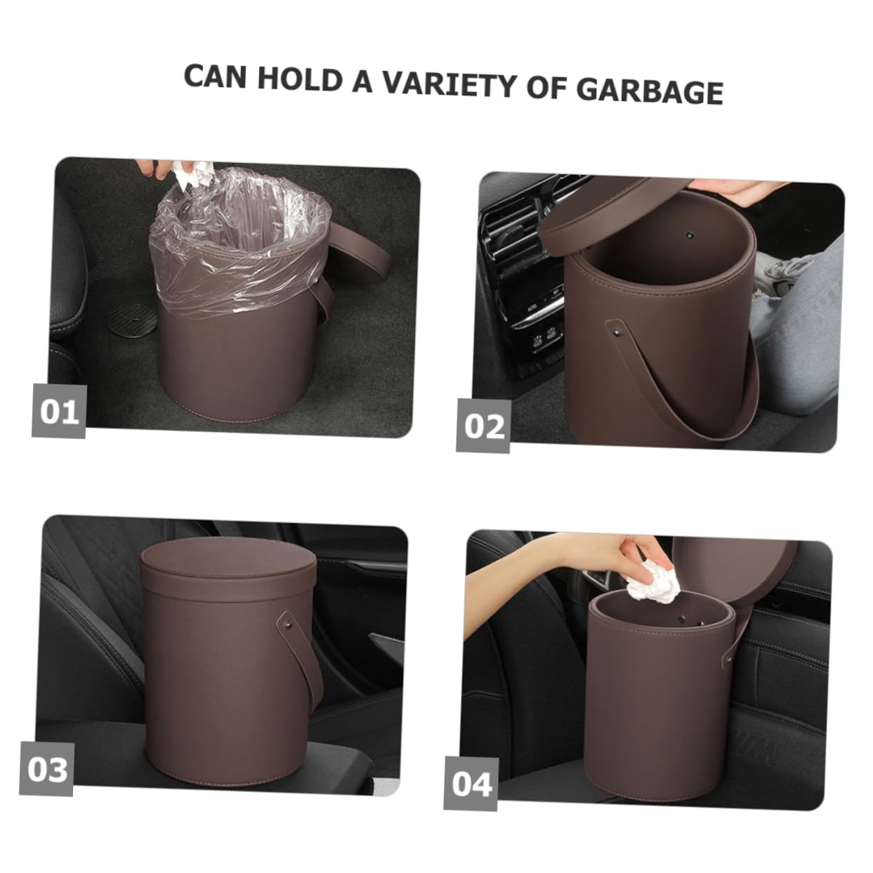ABOOFAN Poubelle De Voiture Avec Couvercle Poubelle Portable Pour Élimination Des Déchets Suspendue