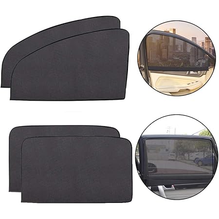 Amazon 車用サンシェード 日焼け止め 紫外線防止 車窓日よけ 磁石式 遮光 遮熱 簡単着脱 4枚セット サンシェード 車 バイク