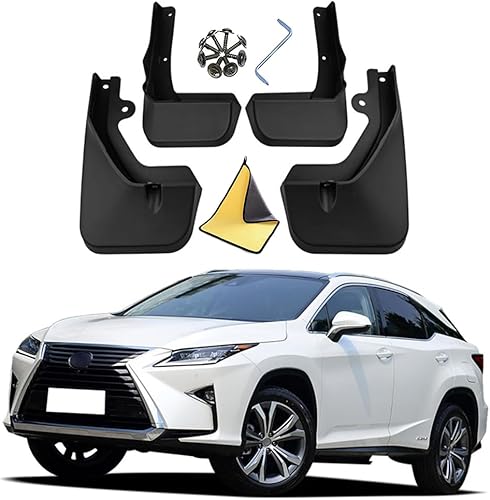 YLOXFW Guardabarros de coche para Lexus RX270300330350450 RX 2009-2023 Molded Custom Front and Rear Guardabarros Guardabarros Kit de 4 piezas