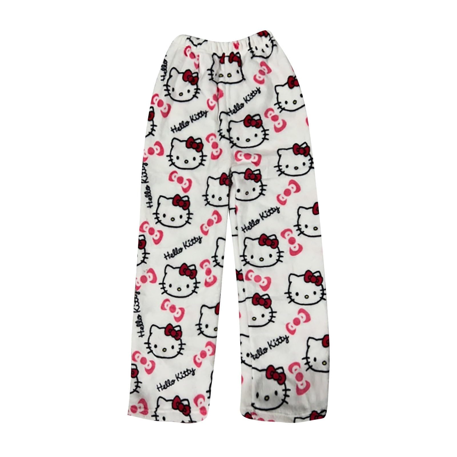 Pigiama Hello Kitty In Flanella Nera &ndash; Donna/Casual &ndash; Pantaloni Caldi Unisex