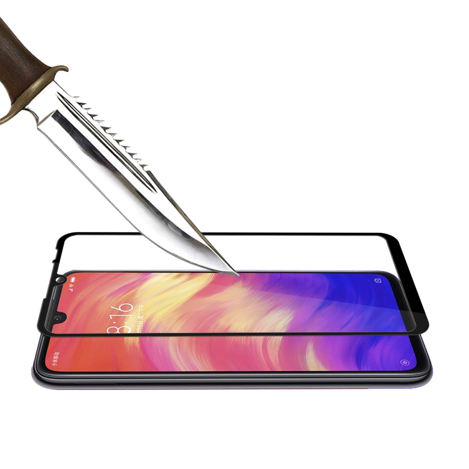 Protecteur D'écran Verre Trempé Bord Noir Pour Xiaomi Redmi Note 7 - Anti-rayures Anti-choc Neuf Sous Film