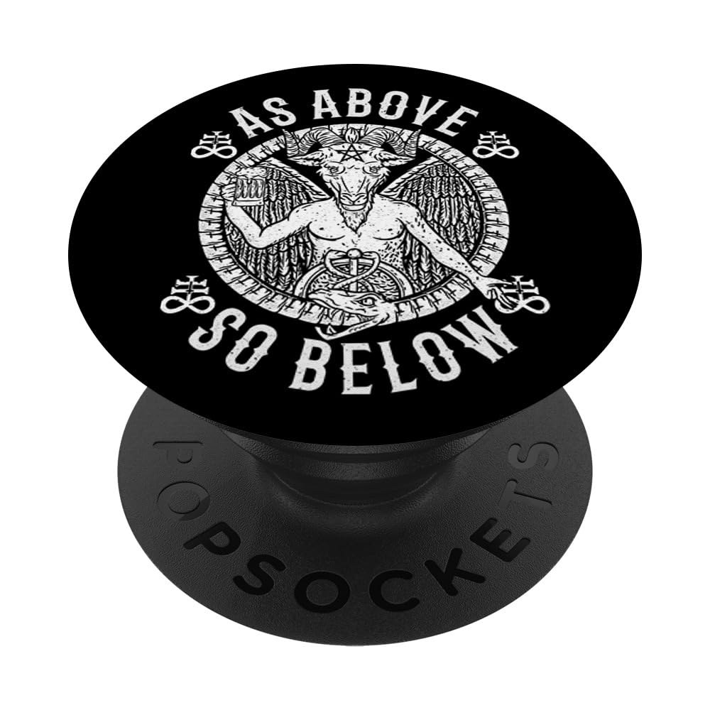 As Above So Below I Satanic Baphomet PopSockets PopGrip: Swappable Grip for Phones & Tablets PopSockets Standard PopGrip