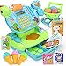 PUDDINGT® Enfants Caisse Enregistreuse Faire Semblant de Jouer au Supermarché Shop Till Toy Jouer au Jeu de Nourriture avec Calculatrice,Green