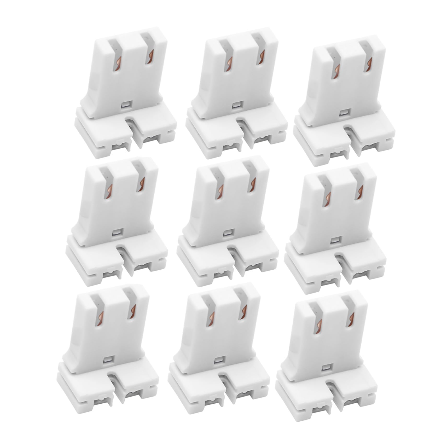 jojofuny 9 Set Di Portalampada Fluorescente Di Ricambio T12 Portalampada Per Tubo Attacco Bi-pin Medio Facile Installazione Per 10 Pezzi*9