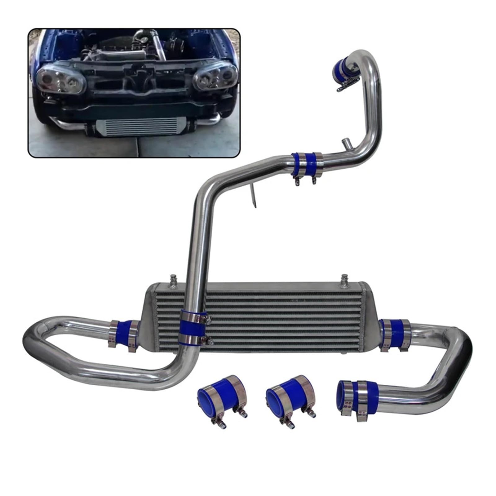 Pasuje Do MK IV 1.8L Turbo 1998-2005 Aluminiowy Polerowany Przedni Intercooler I Zestaw Rur Intercooler do turbiny samochodowy