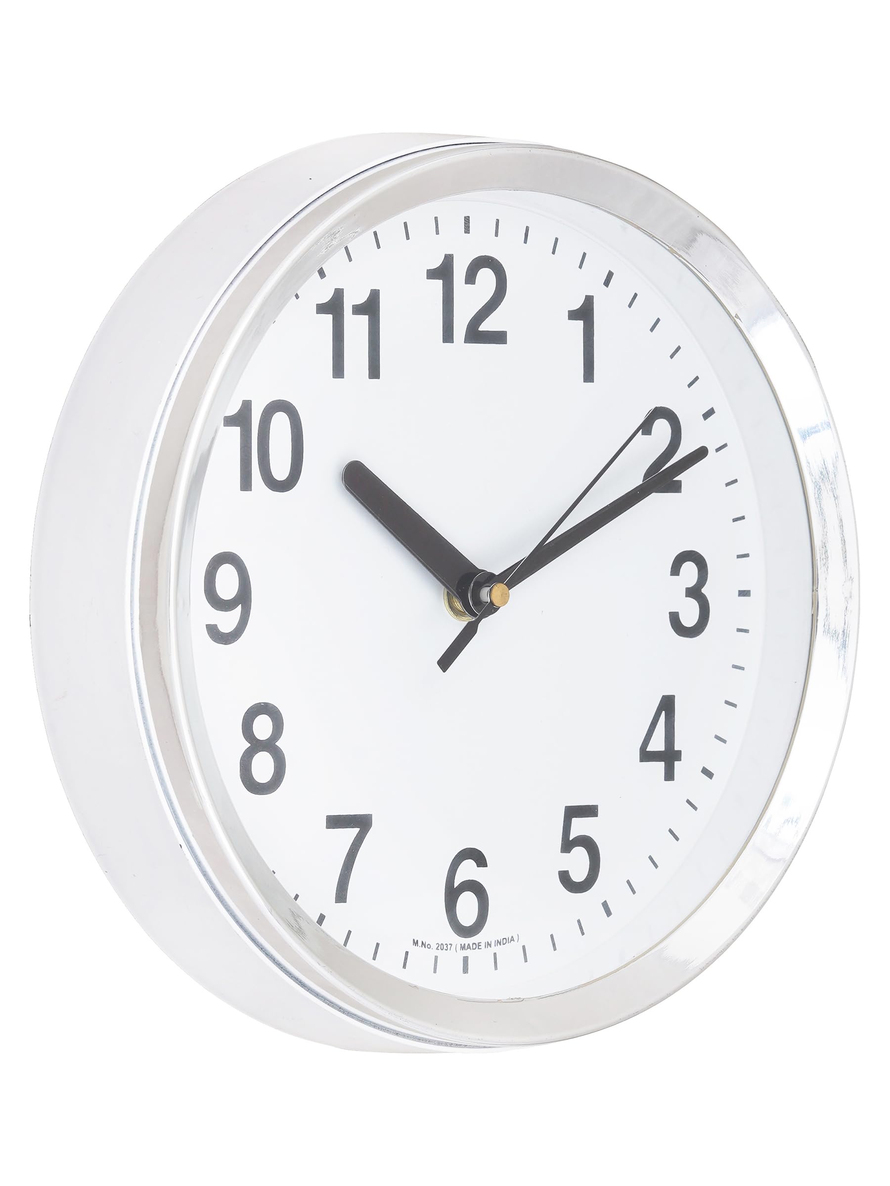 CHRONIKLE Beautiful Round Silver Color Plastic Case White Dial Analog Wall Clock for Living Room Home Decorations Office Gifts (Size: 20 x 4.5 x 20 CM | Weight: 278 Gram) (B0BZCCW893) Amazon Price History, Amazon Price Tracker