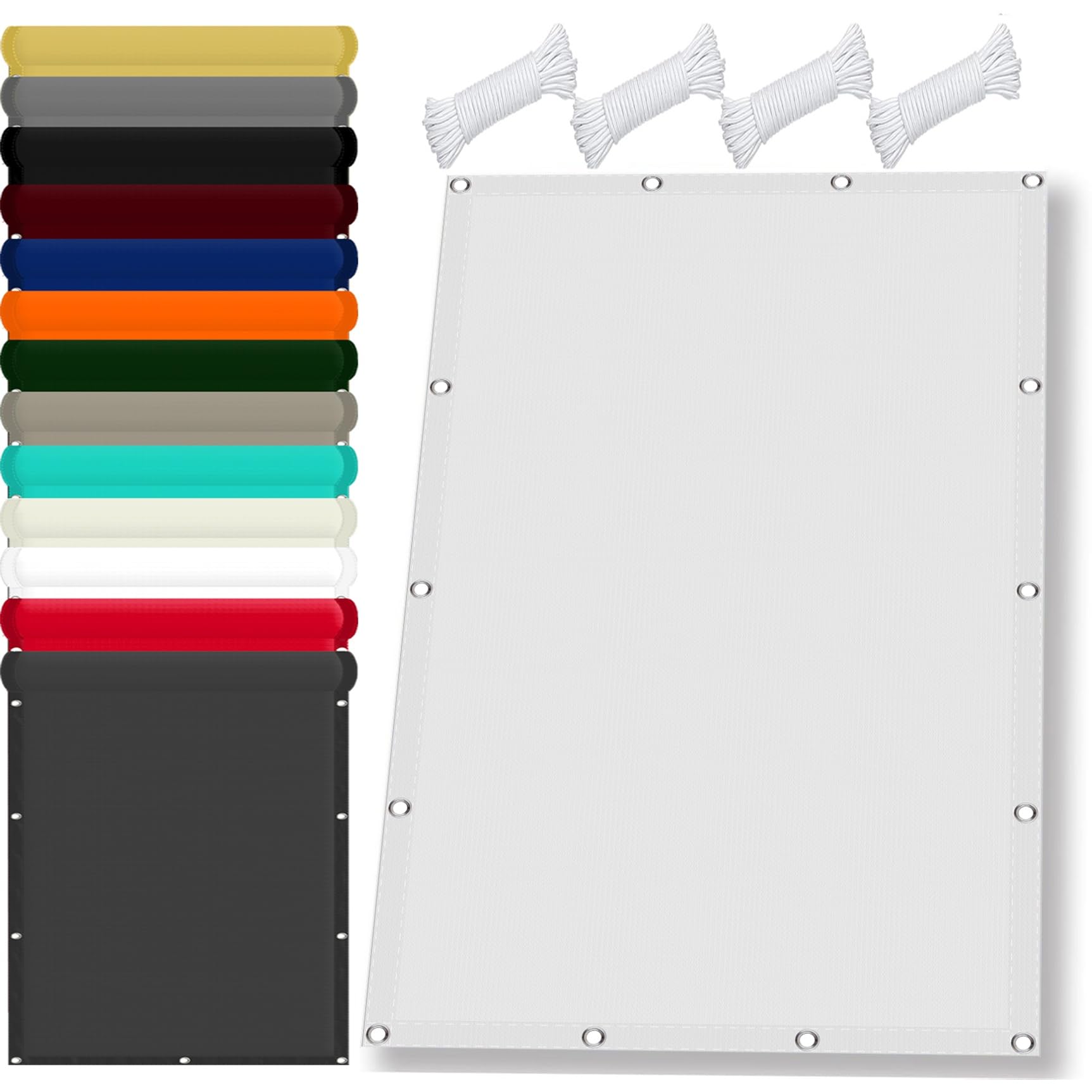 Filet d'ombrage blanc 100 x 175 cm pour protection solaire de terrasse