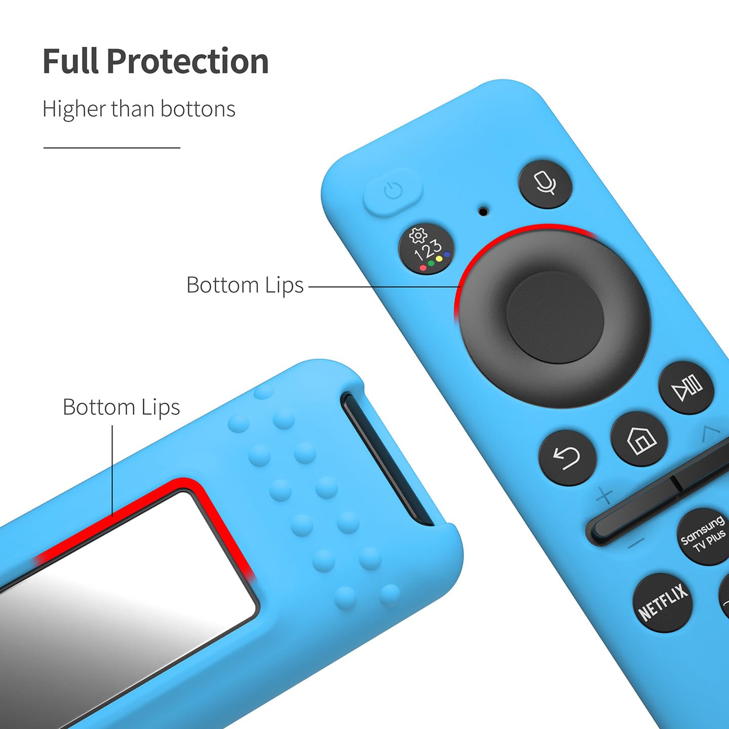 Funda de silicona para control remoto Samsung TV 2023 modelo BN59-01432a BN59-01432J Samsung Solar Cell Remote Control Cover 2023 8K Neo QLED HDR Smart TV Funda de silicona (azul cielo)