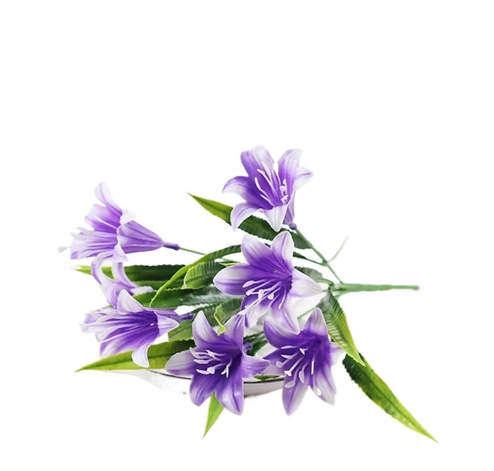 LuoAXINN Artificial Flower Branches Simulated Lily Artificial Flowers for Decoration Resistant Fade Plastic Plants for Garden Porch Bedroom Office Table False(Color3)