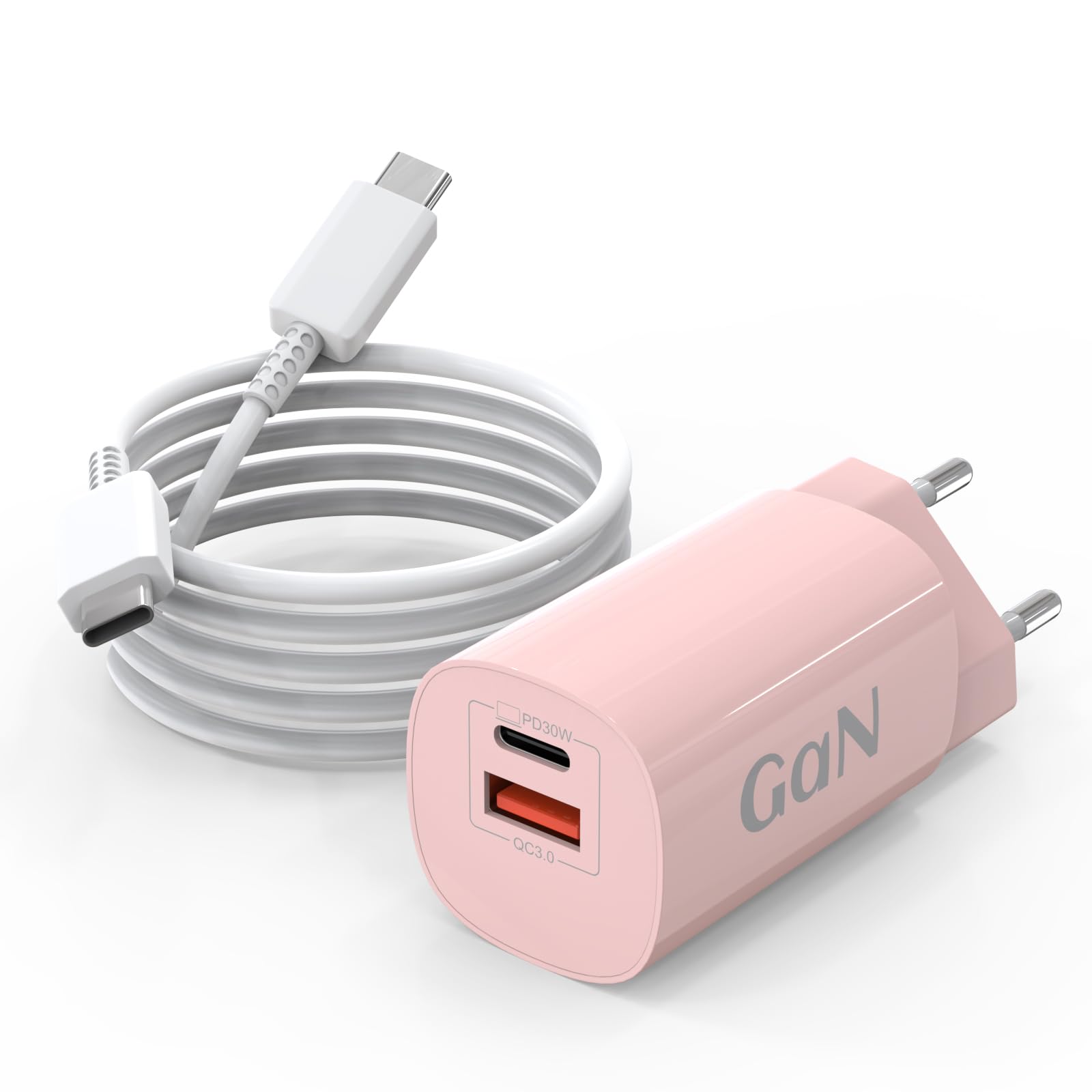 USB C Ladegerät 30W für Galaxy S25 S24 S23 S22 S21 Ultra, Typ C Schnellladegerät mit Schnellladekabel 1.5M, Netzteil Ladegerät Adapter Fast Charger für iPhone 17/16/Pro Max/Xiaomi Handy ladegeräte