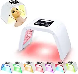 Cabine Cromoterapia Facial com Luz de LED 7 Cores, Maquina Mascara Camâra Facial Terapeutica Fototerapia Estetica, Uso Domestico, Cuidados Com a Pele do Rosto, Rejuvenescimento, Flacidez, Rugas, Pescoço, Mãos, Corpo e Capilar
