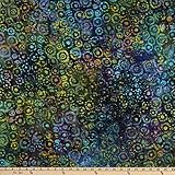 Indian Batik Circles Blue/Multi Fabric By The Yard