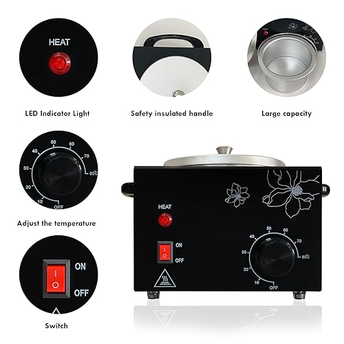 Professional Double Pot Wax Warmer for Hair Removal(Black-Single Pot)
