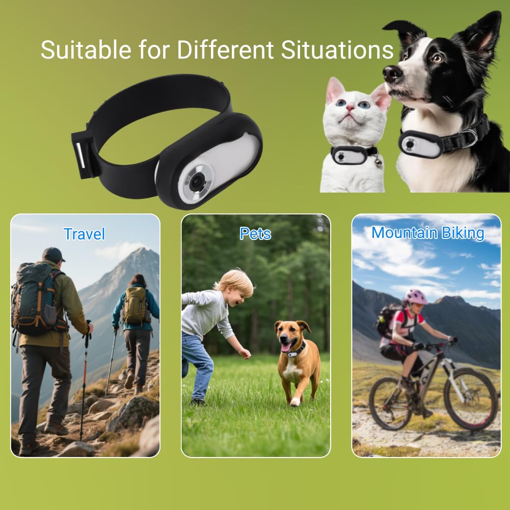 ASHATA Caméra Collier pour Chat HD 1080P Grand Angle 170° Rechargeable
