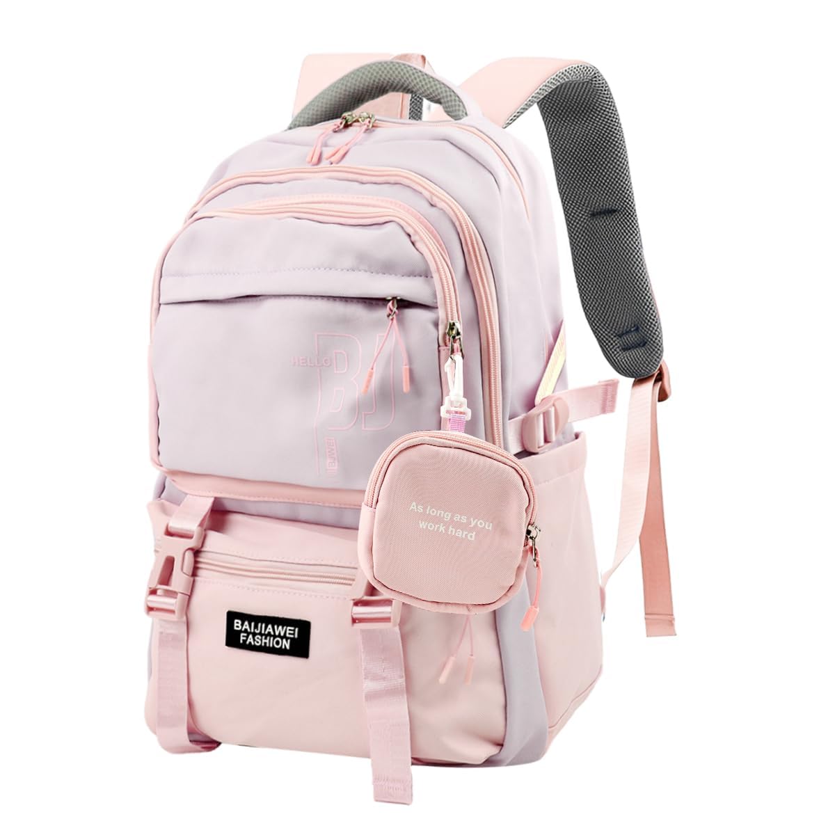 TS WITH TECHSUN College Laptop Backpack for Women & Teens with Zipper Pouch | School Bag for Girls 13-14 Years | 18 Inch Book Backpack - Cute Accessory | Travel School Bag - Camping, Tuition, Coaching-picture-10