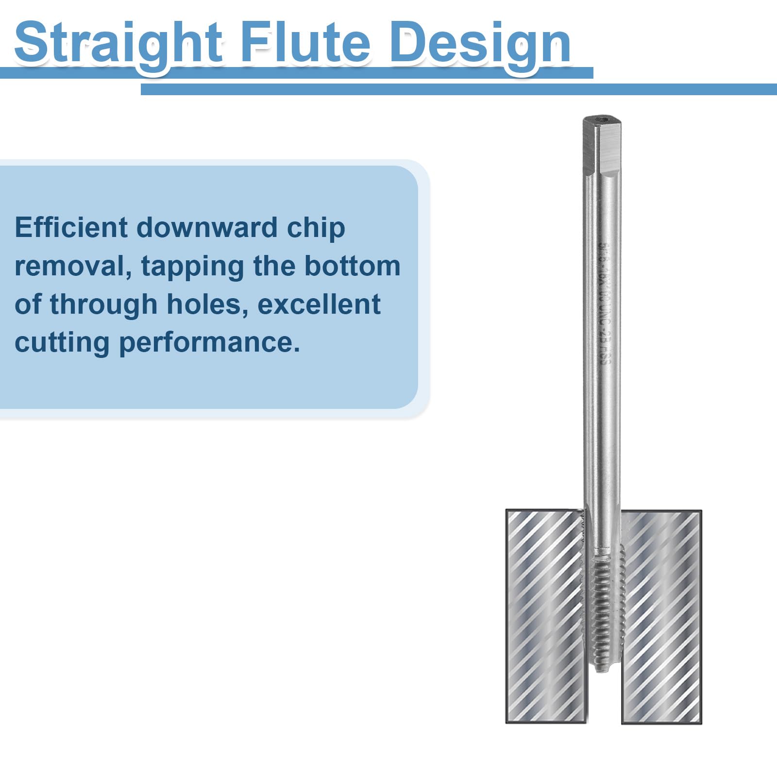 uxcell 3pcs Flauto Dritto Vite Rubinetti 5/16-18 UNC 2B Filettatura 4 "Extra Lungo HSS6542 Macchina Filettatura Fresatura Tap Tapping Tools