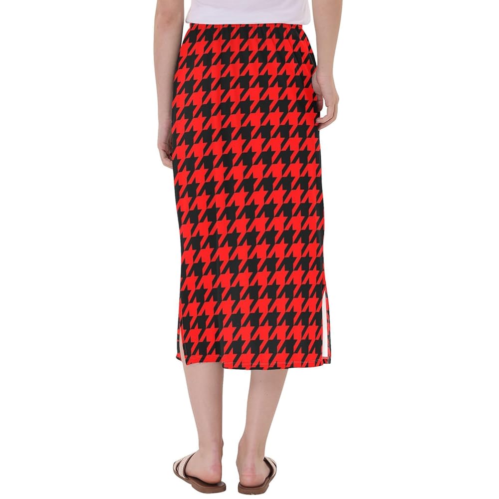 スカート Ruimeme houndstooth asymmetry skirt Amazon.com: Yasala Women Midi Skirt Houndstooth Black Red