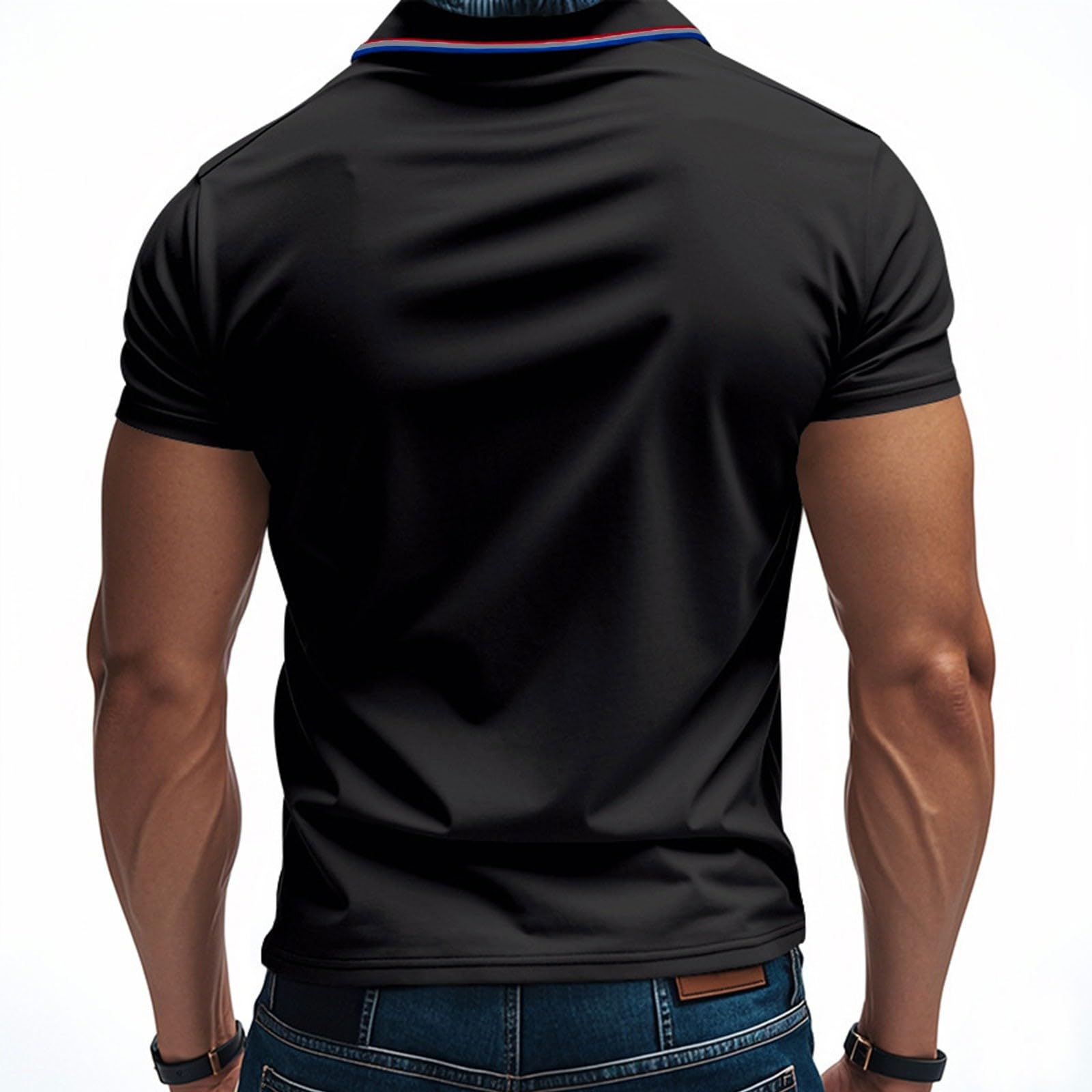 MOKBAY Polo Hombre Manga Corta Moda Casual Verano Fitness Elásticas Camisetas Manga Corta Hombre Running Basica Fincut Deportivo Camisas