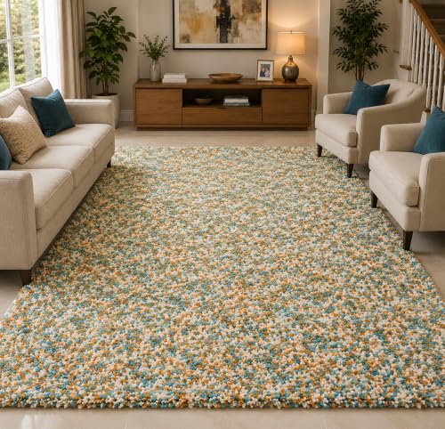 Image of tie die Shaggy Carpet for 2 Inch Thickness Living Room - Soft Fluffy Rug & Non Slip Runner Carpet - Cozy Shaggy Area Rug for Bedroom & Lounge [4x6 Feet Multi-1]