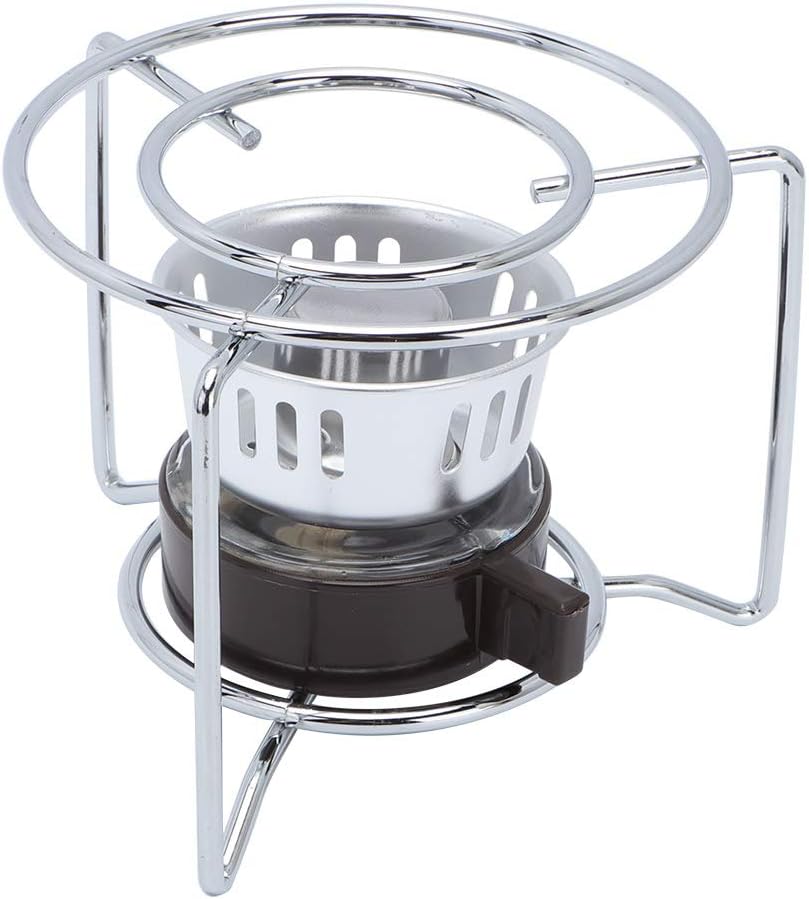 HapividaPortable Outdoor Mini Alcohol Stove, Outdoor Lightweight Stainless Steel Spirit Burner Backpacking Heating Stove with Rack for Camping Hiking Picnic