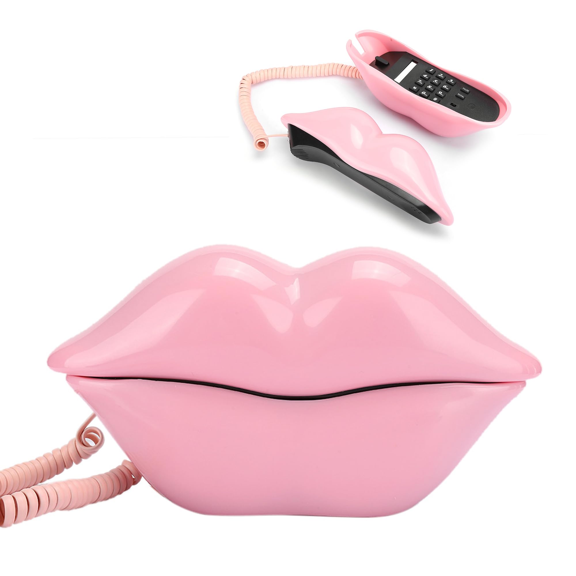 Tbest Landline Phone Lip Teléfono Teléfonos para el Hogar Cable con Cable Kids Lips Flip Vintage Antique Retro Bluetooth con Old Pay Telefono De Fashio