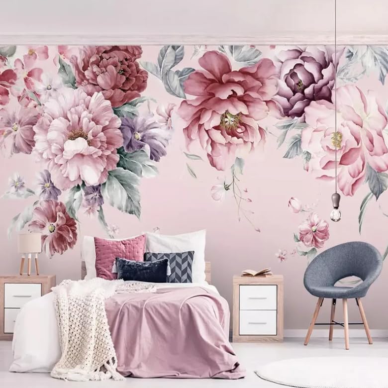 Papier peint floral pastoral moderne salon format 150x105 cm