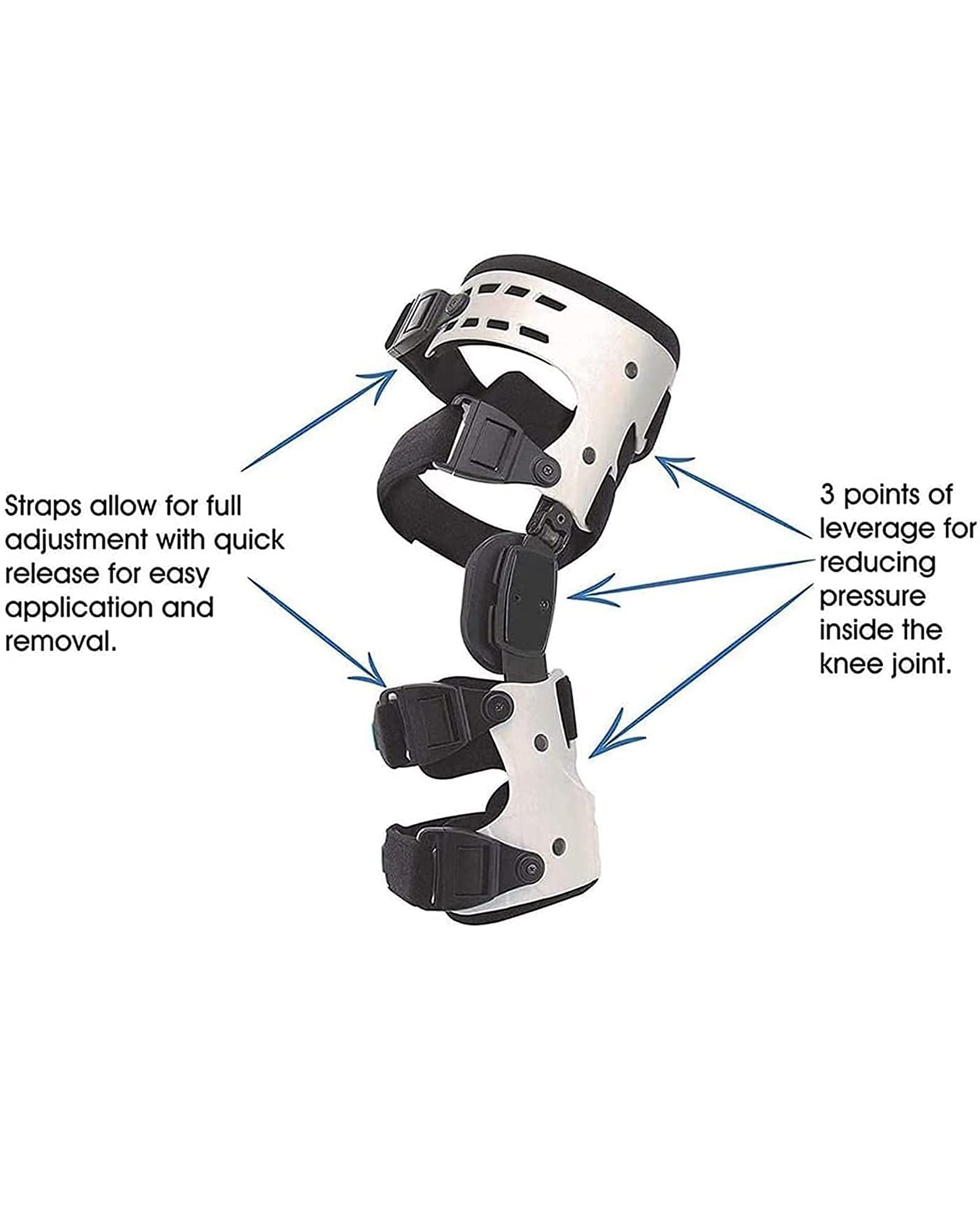 Rodillera con Bisagras, Longitud Ajustable, Fijación De La Articulación De La Rodilla, Ortesis, Soporte De Rodilla para Rehabilitación, Fractura De Ligamento Y Menisco, R(Izquierda)