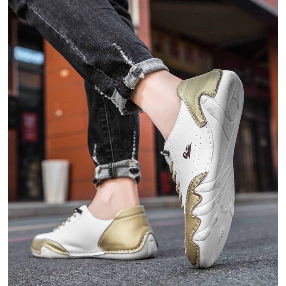 Handgefertigte Leder-Low-Top-Wanderschuhe für Herren und Damen
