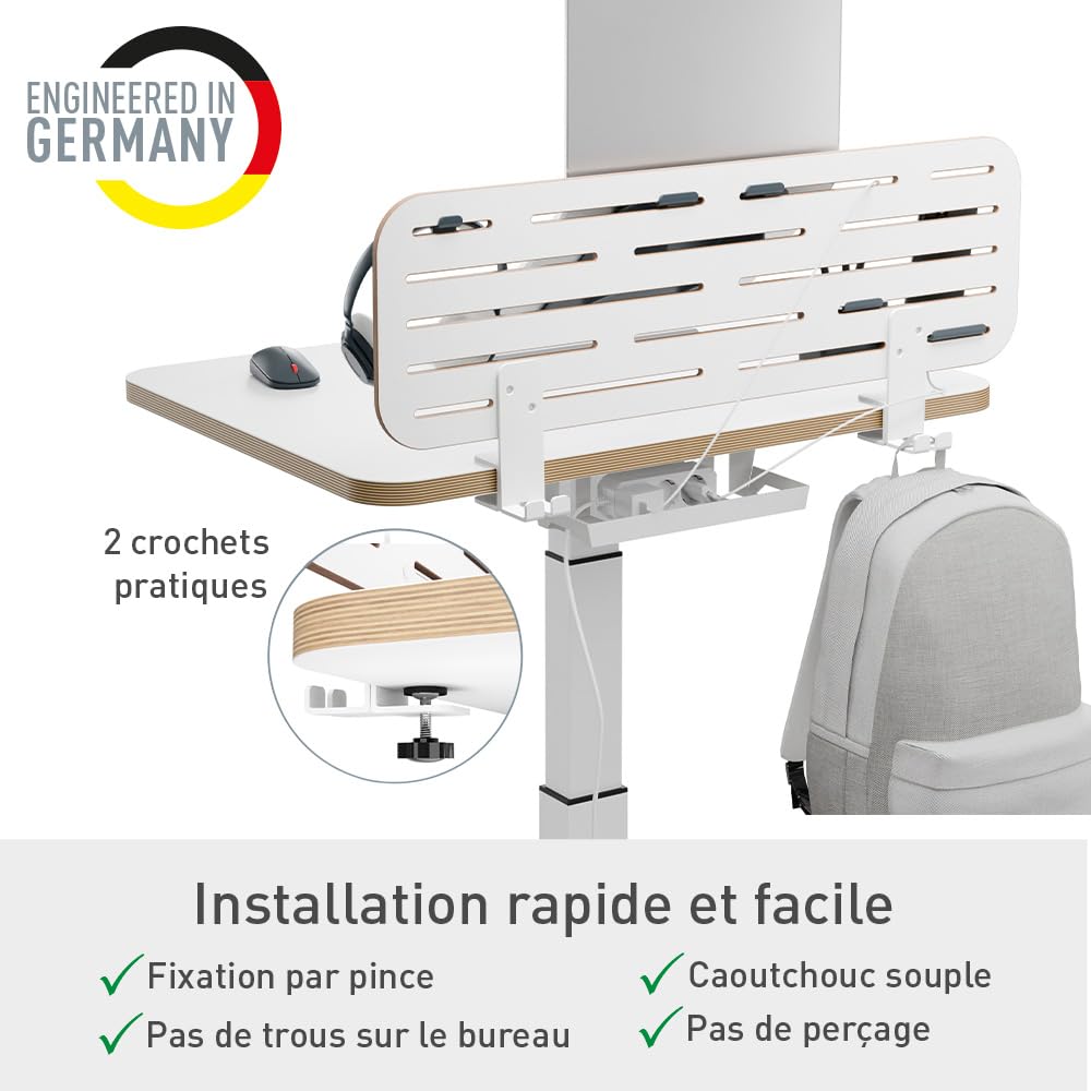 Leitz Ergo Bureau Assis-Debout Compact Pliable:, Blanc
