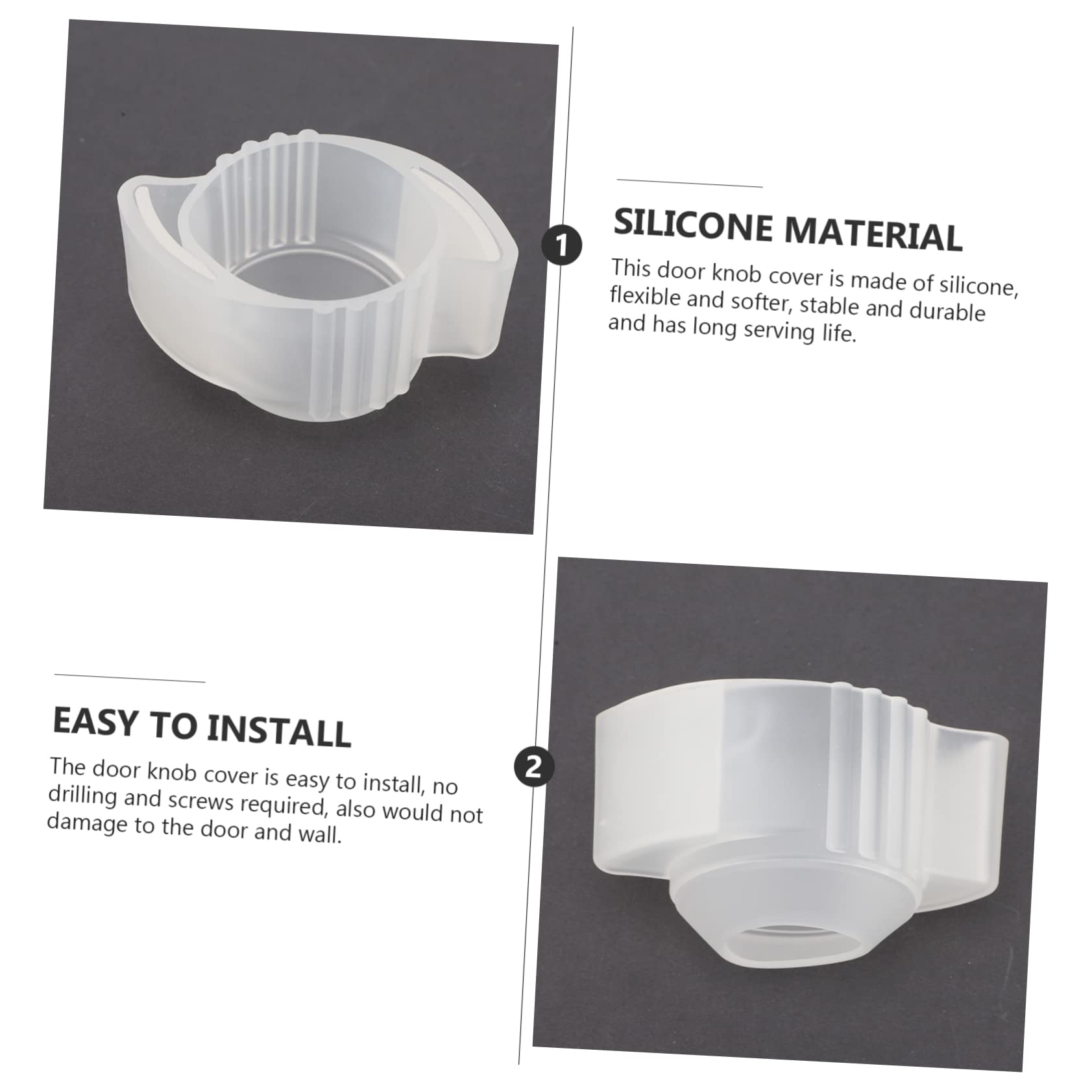 BUTIFULSIC Door Handle Protectors Fluorescent Door Lock Cover Black Easy Install No Damage