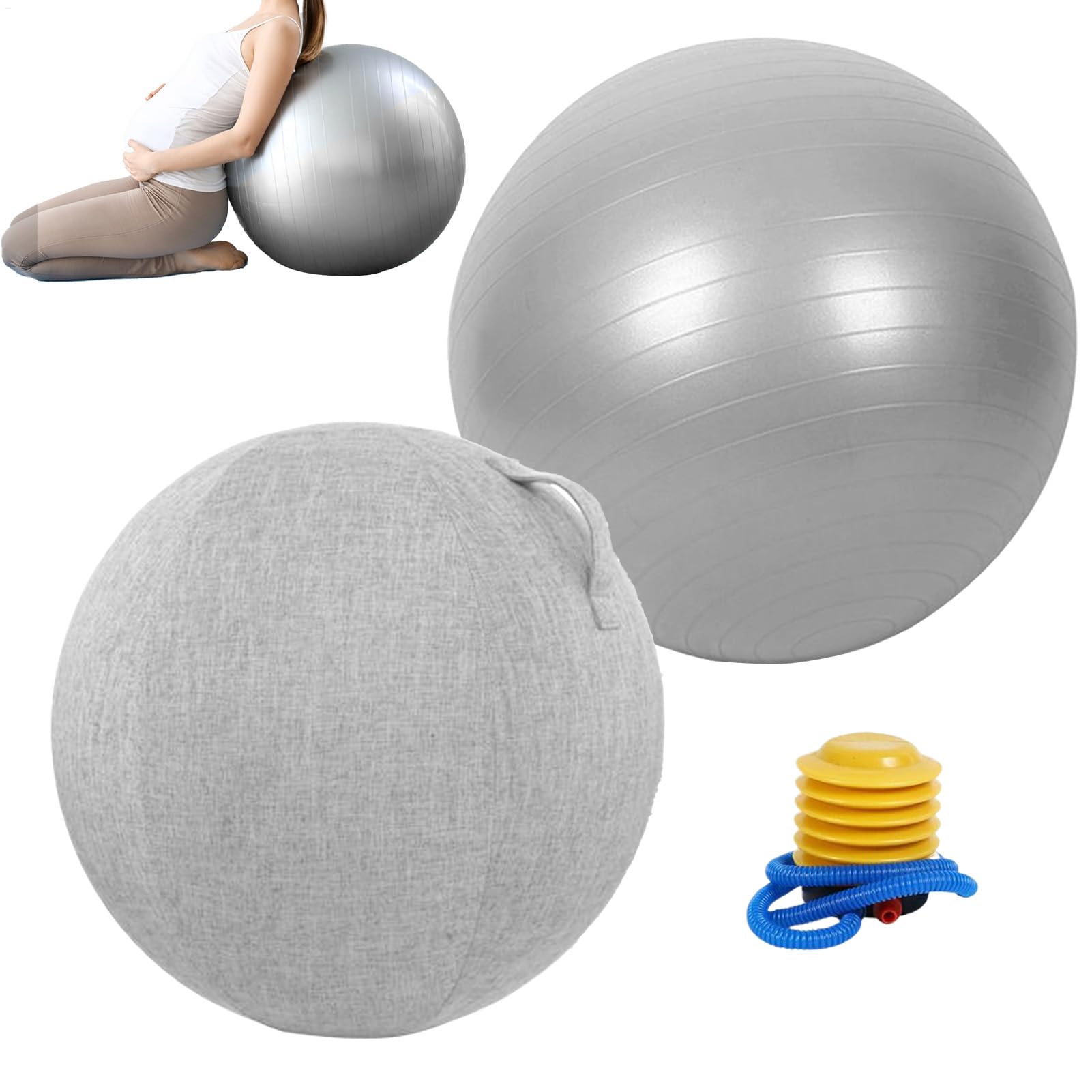 Duża piłka do jogi | Ergonomiczna do wzmacniania mięśni tułowia, piłka do ćwiczeń fizycznych, do fitnessu seniora, treningu sportowego, rozgrzewka do sypialni i