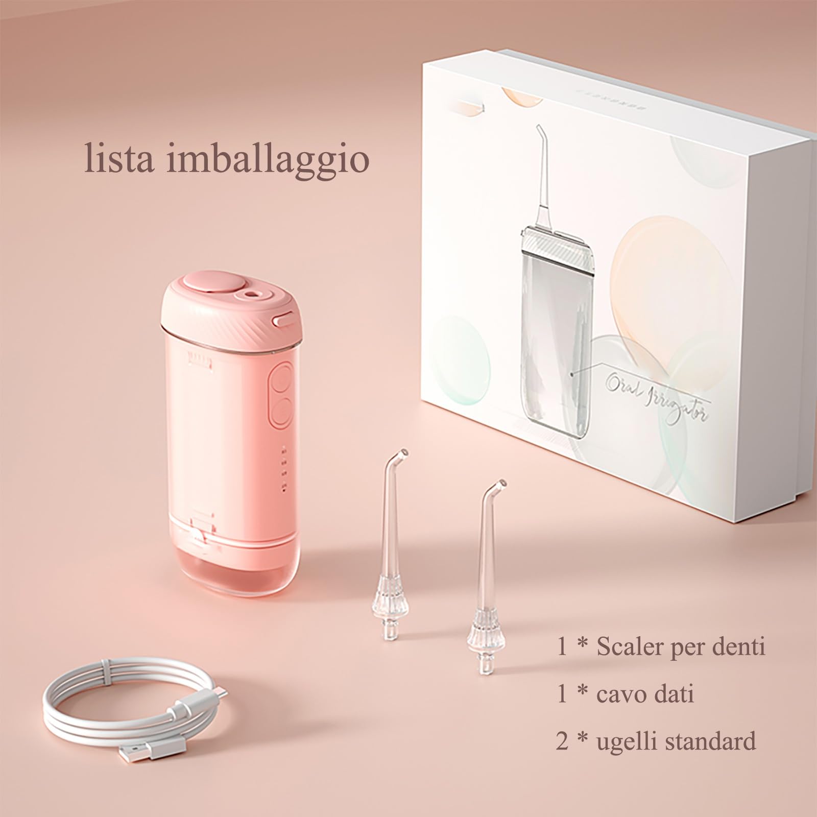 Przenośny irygator dentystyczny, dentystyczny irygator do wody, profesjonalny irygator do wody doustnej, 180 ml dentystyczny irygator jamy ustnej, wodoodporność IPX7 / 4 tryby, odpowiedni do podróży i