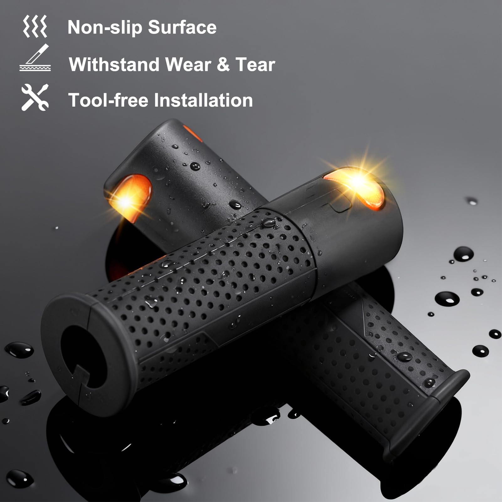 Patinete eléctrico para empuñaduras de manillar con lámpara de señal de giro para Xiaomi M365 Pro 1S Pro 2 Mi3 silicona antideslizante luz nocturna cubierta de manillar 135 mm