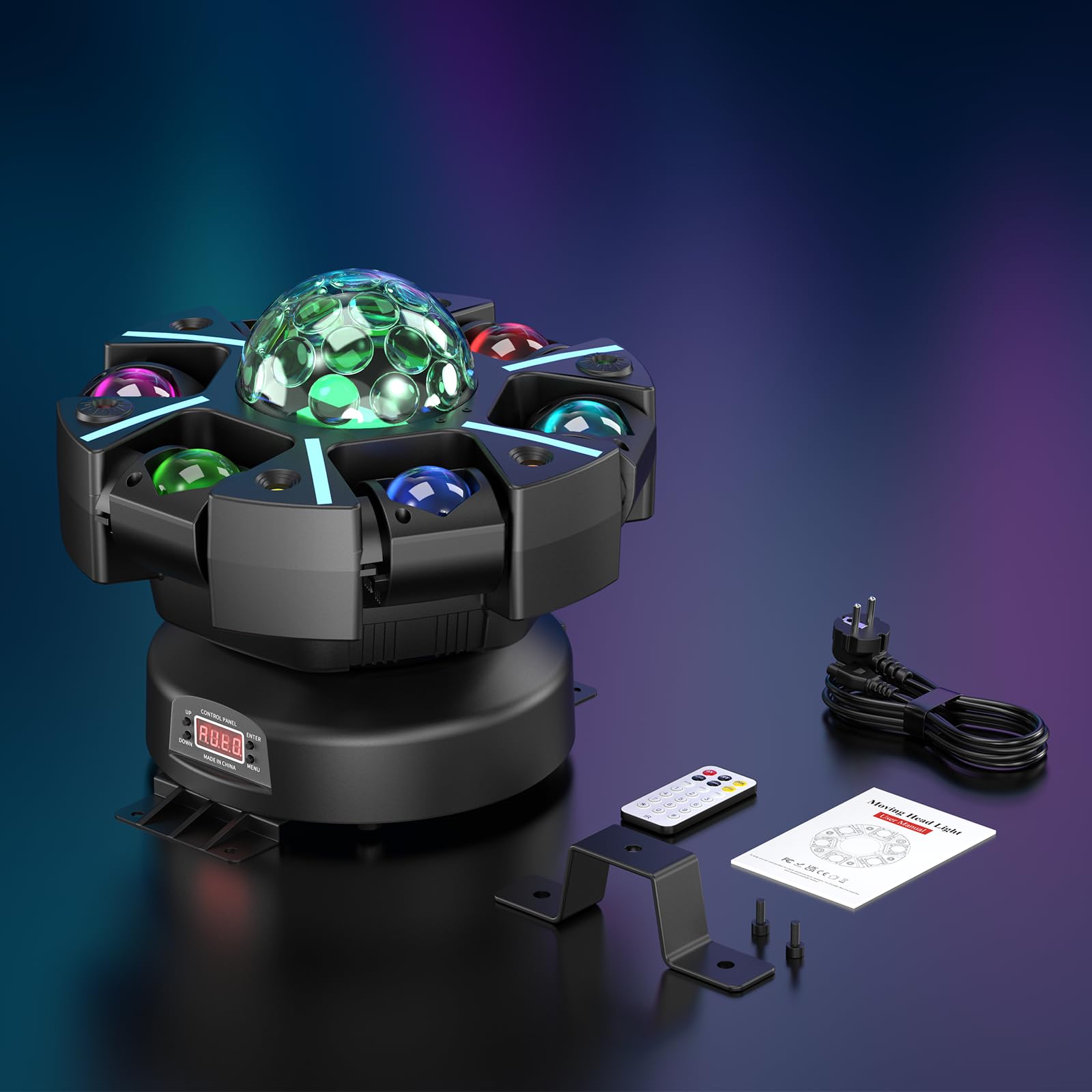 180W Lyre LED Beam Lumière de scène avec Télécommande,Jeux de Lumiere RGBW Disco Lumière,DMX512 éclairage de soirée DJ Jeux de Lumiere, Magic Ball Stroboscope pour Soirée Bar Mariage DJ Club