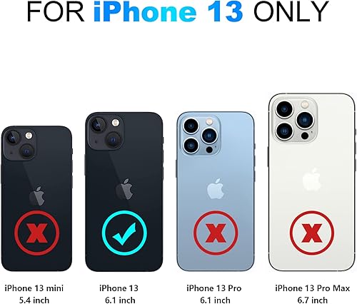 Miniatura 7 de Nvollnoe Funda para iPhone 13 con tarjetero resistente de doble capa protectora a prueba de golpes con ranura para tarjeta oculta delgada para