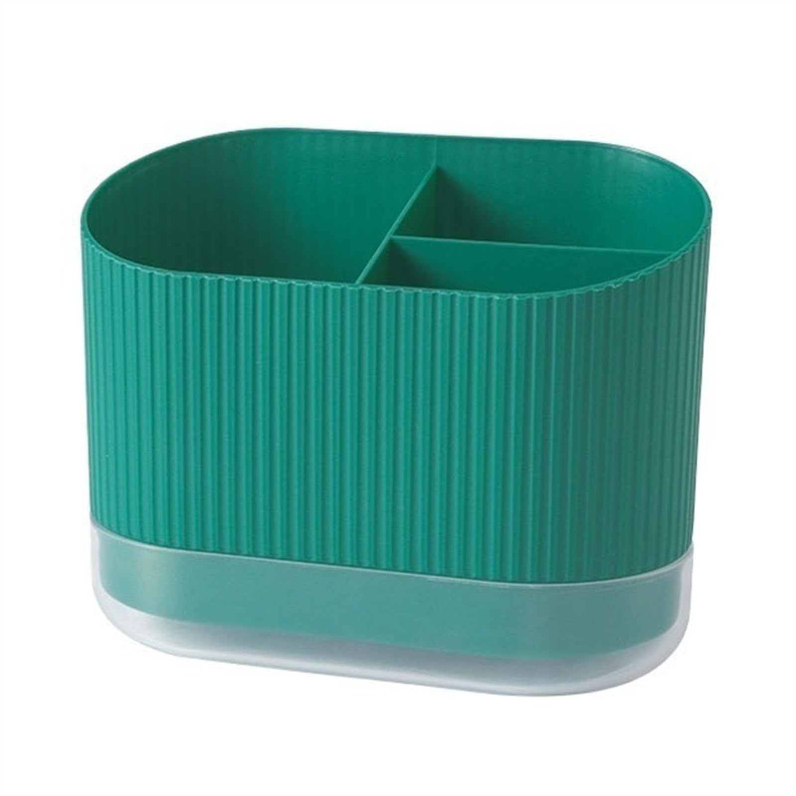 Gliget Green Kitchen Utensil Holder Plastic Utensil Holder Cutlery Drainer Sink Caddy, Spoon Chopsticks Fork Drain Rack Cutlery Storage Holder Organizer With 3 Compartments Cooking Utensil Holder(Green)