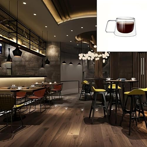 HKYBCF Coffee Cup 1pc 200ml Elegant Double-Layer Insulated Espresso Cup Hot and Cold Beverages sturdy Glass Mug Coffee Cup High Temper Resistance - Image 6