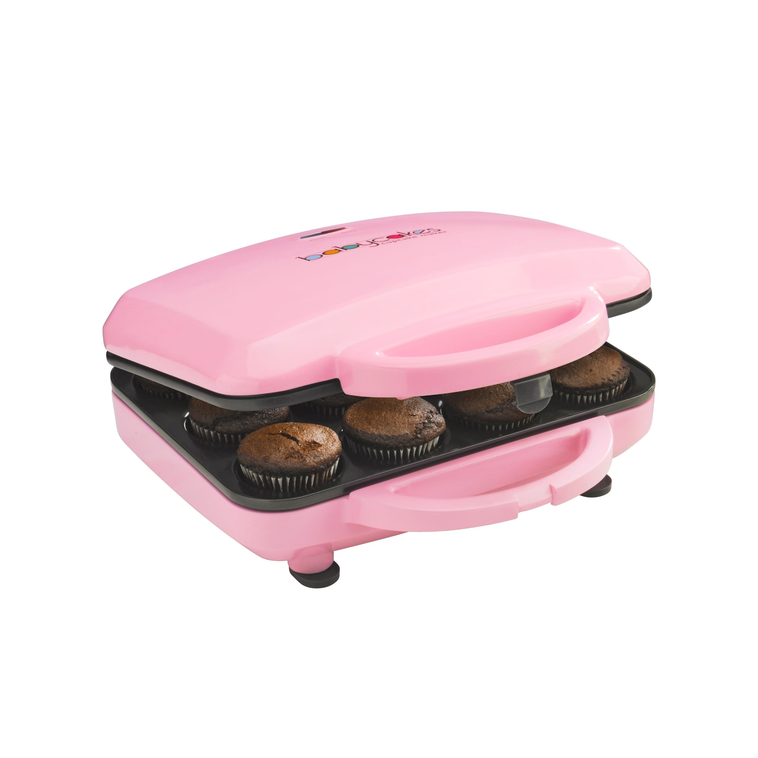 Babycakes Full Size 12 Cupcake Maker - Kitchen Appliance with Nonstick Coating & Latching Handle - Machine for Full-Sized Cupcakes - Includes Manual with Cupcake Recipes