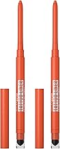 Maybelline New York Tattoo Liner Automatischer Augenstift aus Gel, wasserfest, langer Halt 36 Stunden, mit Schwamm, Farbe Copper Night – 2 Kosmetika