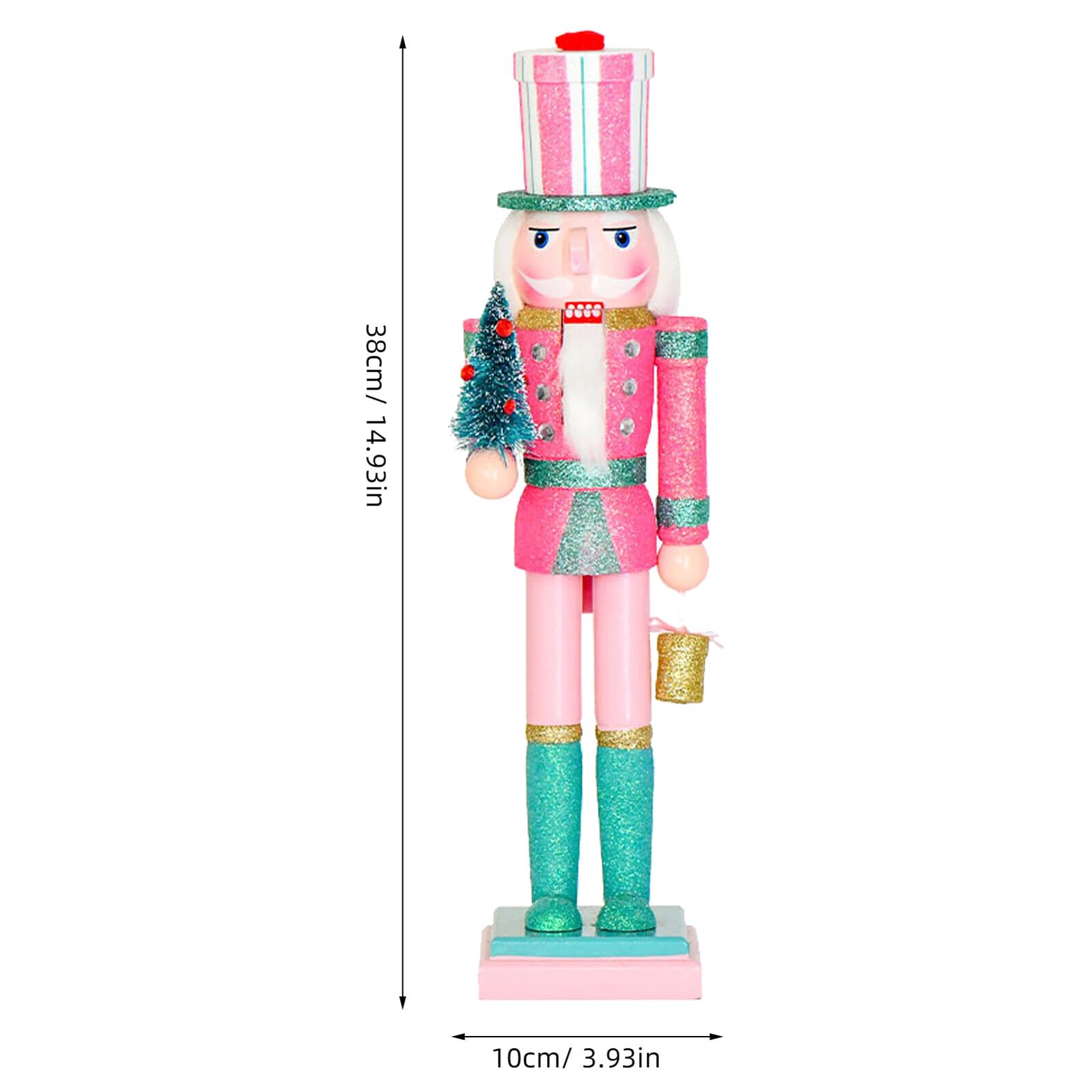VICASKY Holz Nussknacker Figur Traditionelle Weihnachtsdeko Stehender Nussknacker-Soldat Klassische Nussknacker-Ornamente Nussknacker-Dekoration für Festivals